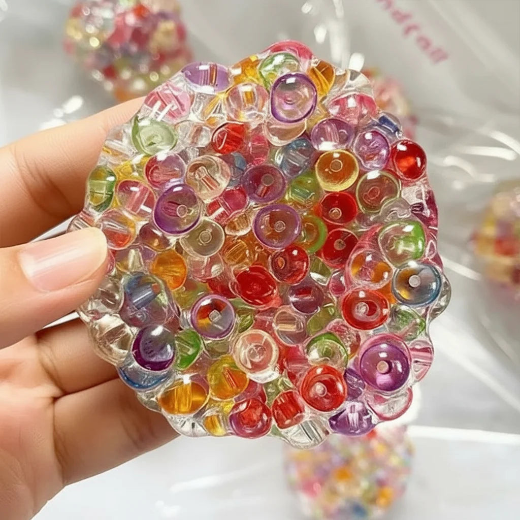 Squishy Balls Ice Beads Stress Relief Toy Super Soft Mochi Fidget Toy with Slow Rebound Texture for Kid Adult Anxiety Relaxation