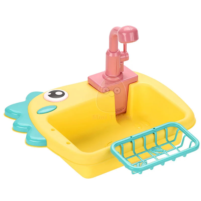Kids Toy Pretend Play Kitchen Electirc Water Machine Wash Fruit Vegetable Game Early Educational Toys For Children Birthday Gift