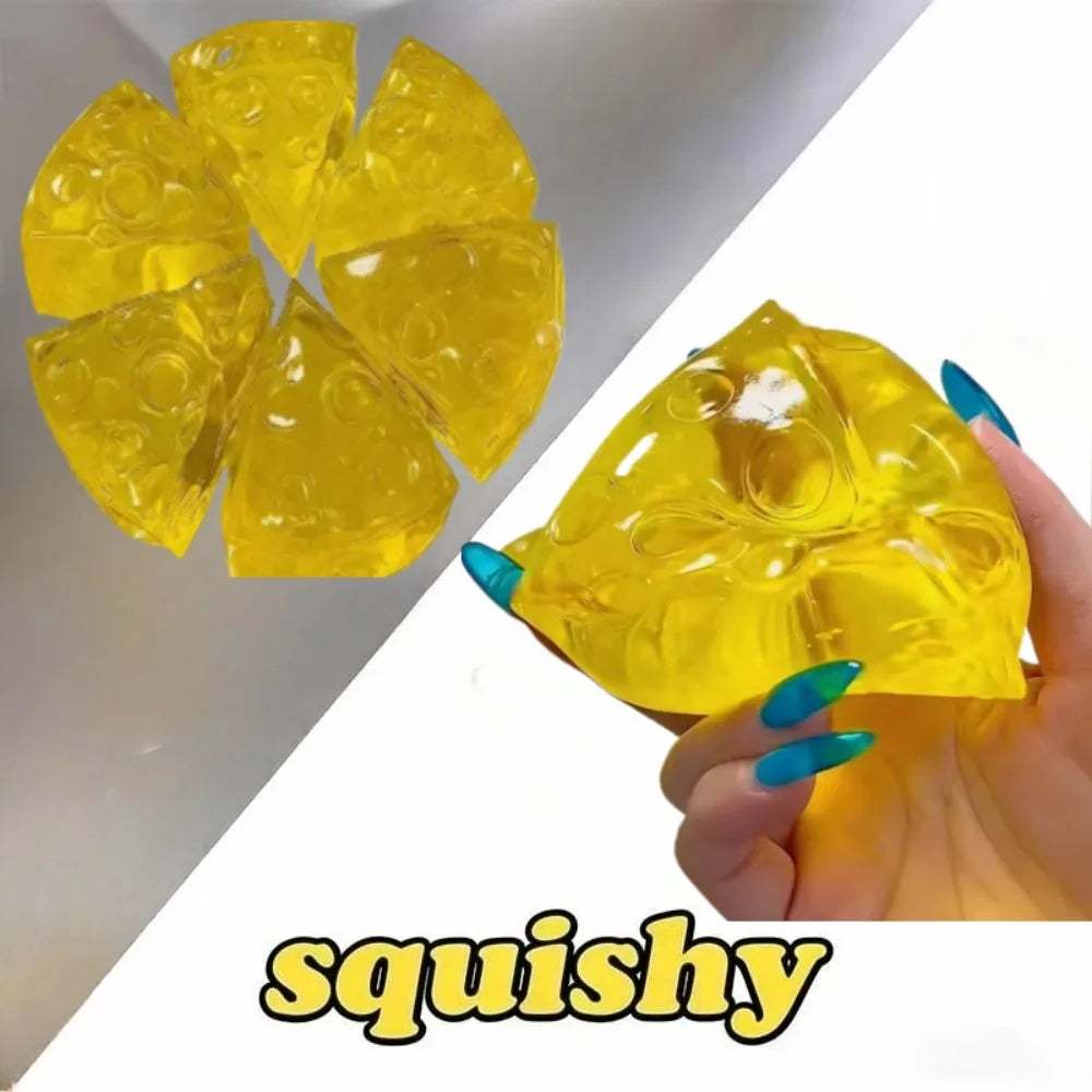 Squishy Honey Cheese Square Fidgets Toys Super Soft Mochi Cheese Squeeze Toy Funny Anti-stress Sensory Toy for Kids Adults