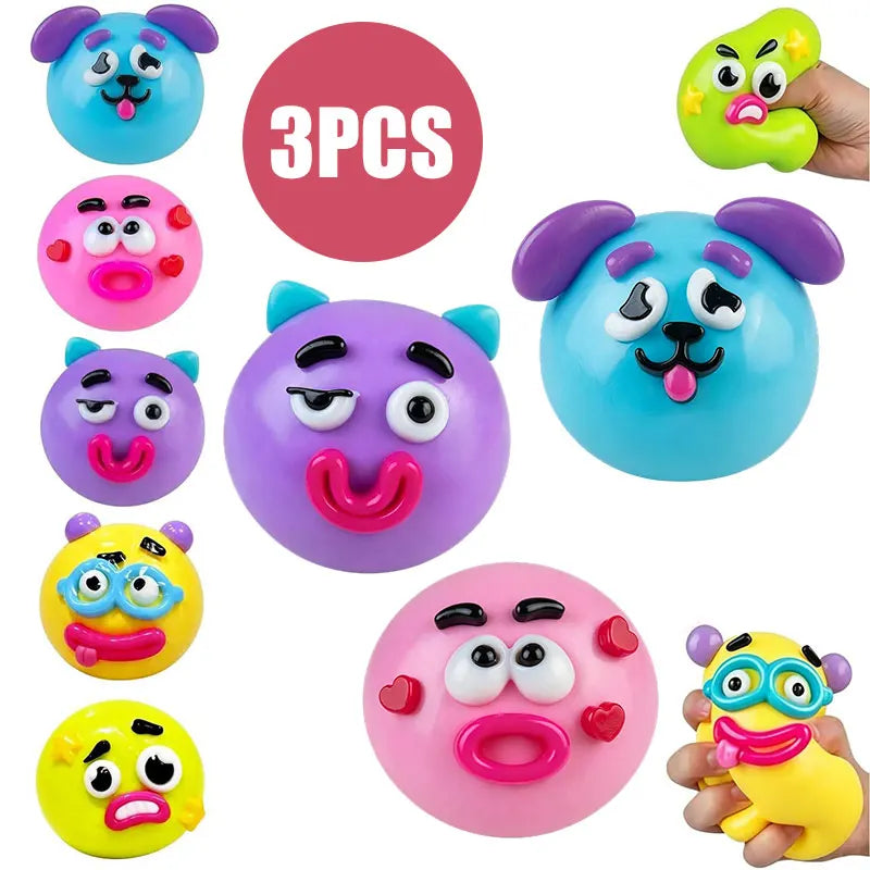 Smushers Squishy DIY Curiosities Dog Face Swap Toy Soft Slow Rise Squeeze Toy Adult Stress Relief Sensory Decompression Toy Gift