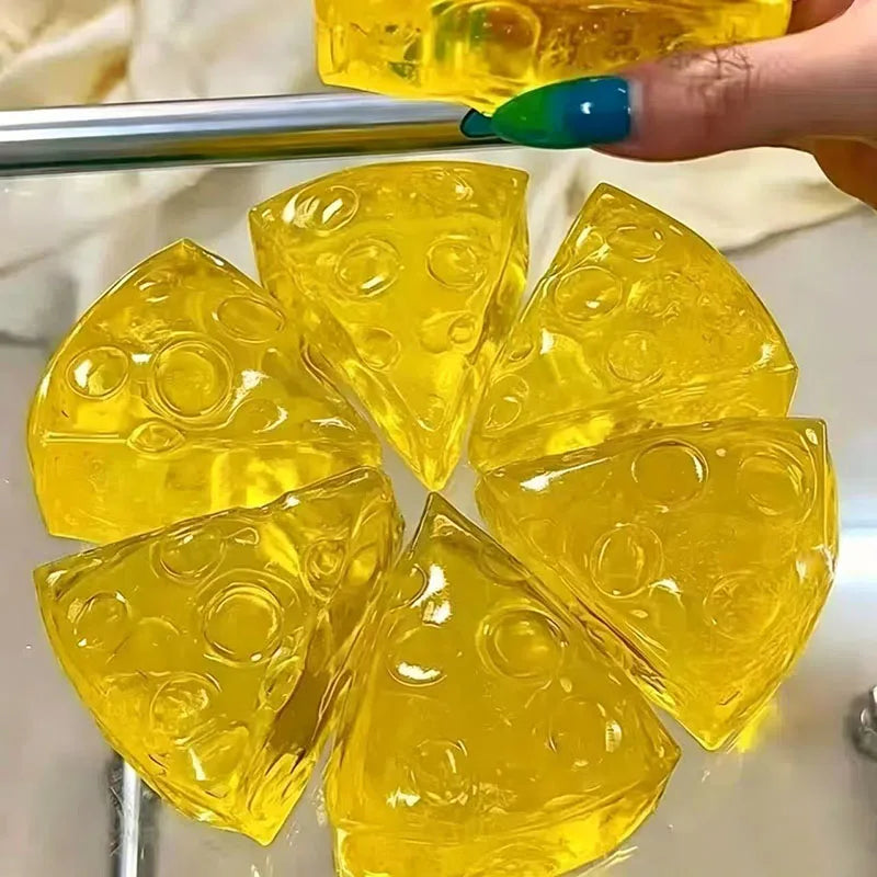 Squishy Honey Cheese Square Fidgets Toys Super Soft Mochi Cheese Squeeze Toy Funny Anti-stress Sensory Toy For Adults Gifts