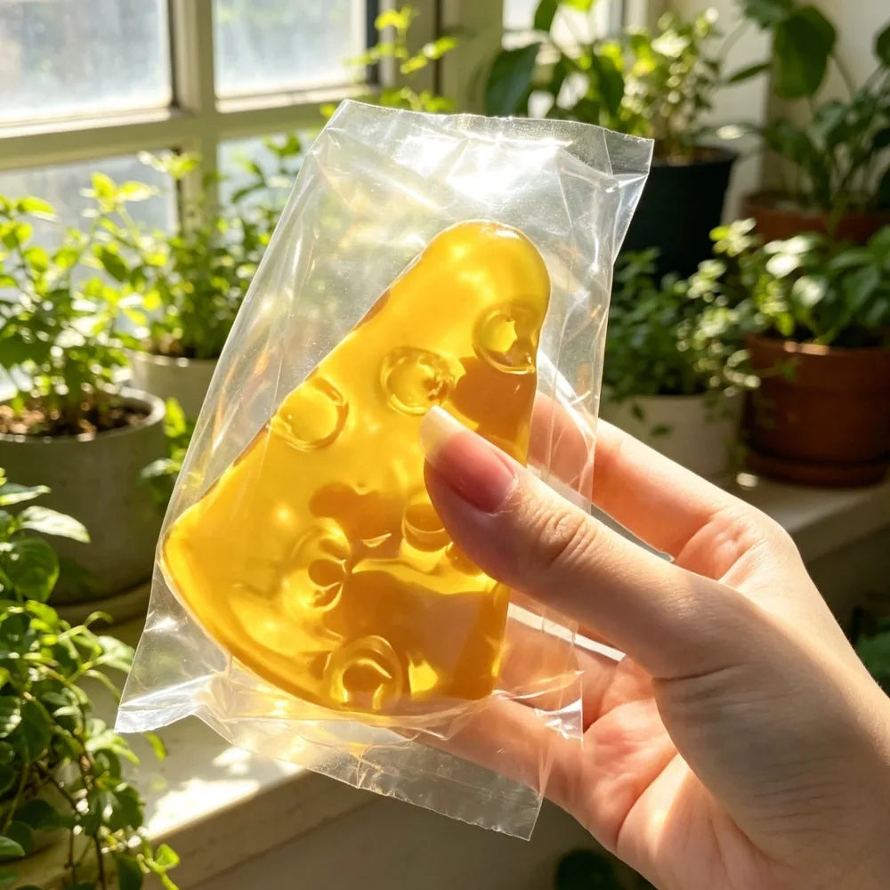 Squishy Honey Cheese Square Fidgets Toys Super Soft Mochi Cheese Squeeze Toy Funny Anti-stress Sensory Toy for Kids Adults