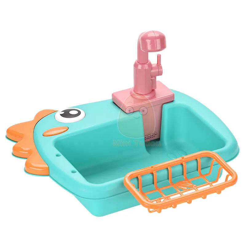 Kids Toy Pretend Play Kitchen Electirc Water Machine Wash Fruit Vegetable Game Early Educational Toys For Children Birthday Gift
