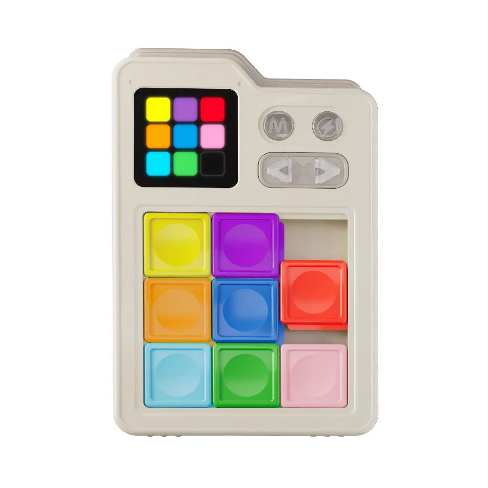 Kids Stress Relieving Pocket Klotski Educational Brain Teaser Toy, Induction Gameboard and Electronic Slide Block Game Toys