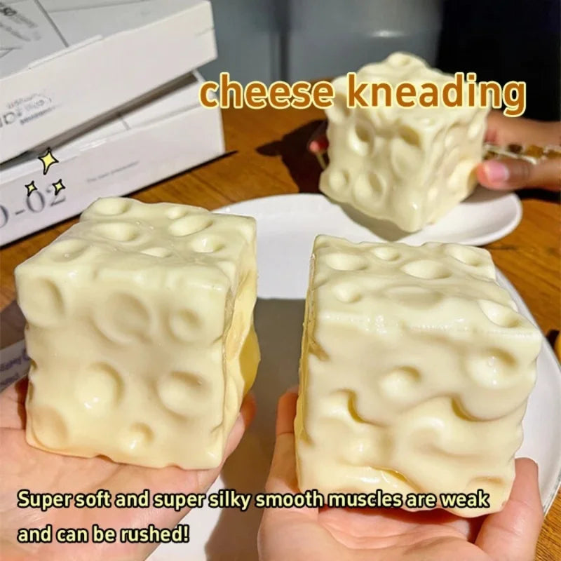 Squishy Cheese Cube Stress Balls Shapeable Squeezed Balls Non Rebound Sensory Fidgets and Adults Relaxing Gifts High Quality