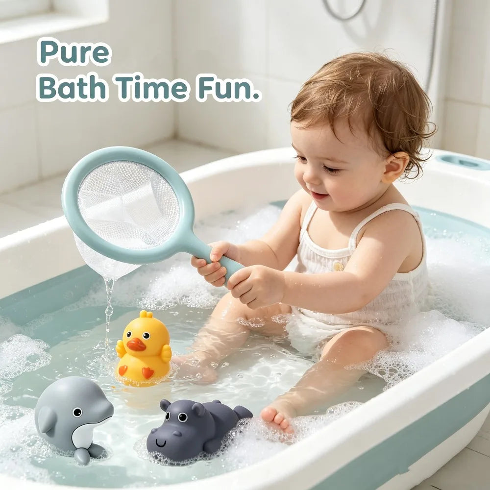 Baby Bathroom Bath Toys, Mesh Fishing, Sealed Waterproof, Floating Animals, Children's Toys for Boys and Girls, Random Colors
