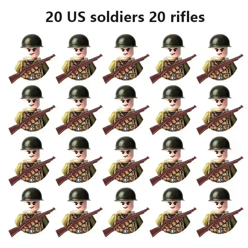 20 toys for soldiers and children from the Soviet Union, Britain, China, French, Polish and Canadian.