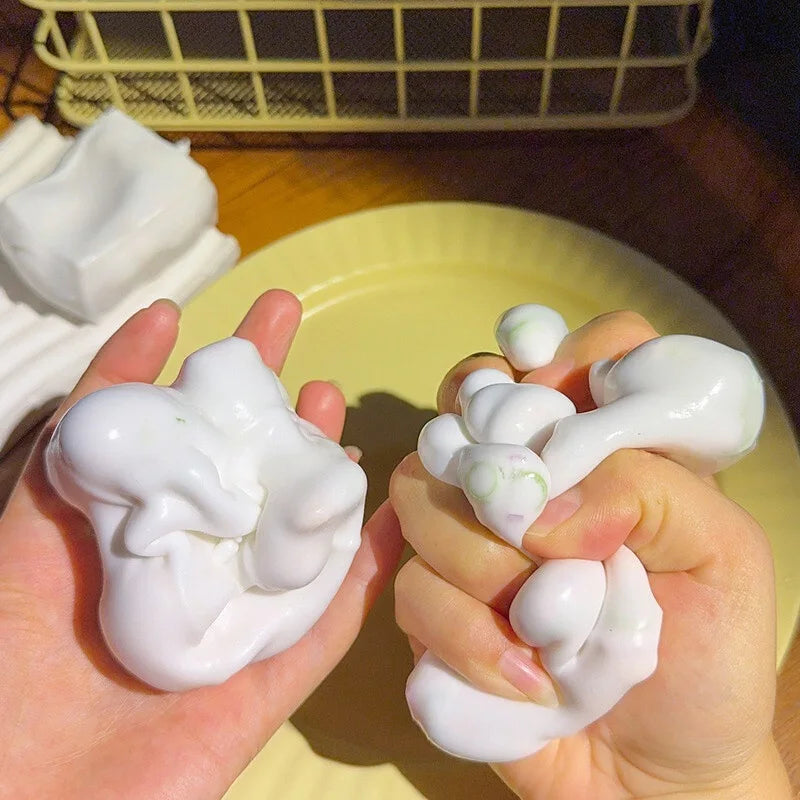 Squishy Tofu Shaped Toys Stress Ball Diy Handmade Squeeze Ball Toy Stress Relieving And Ventilating Toy For Home Decoration