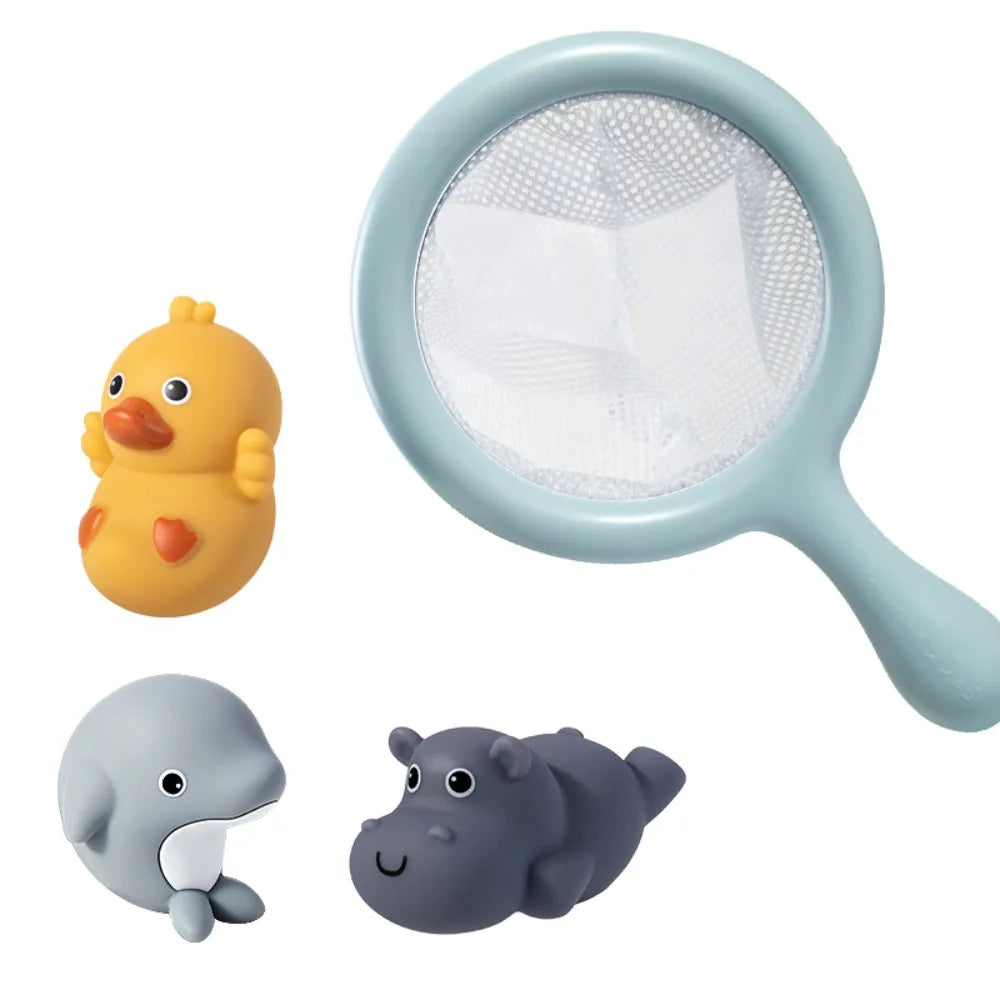 Baby Bathroom Bath Toys, Mesh Fishing, Sealed Waterproof, Floating Animals, Children's Toys for Boys and Girls, Random Colors