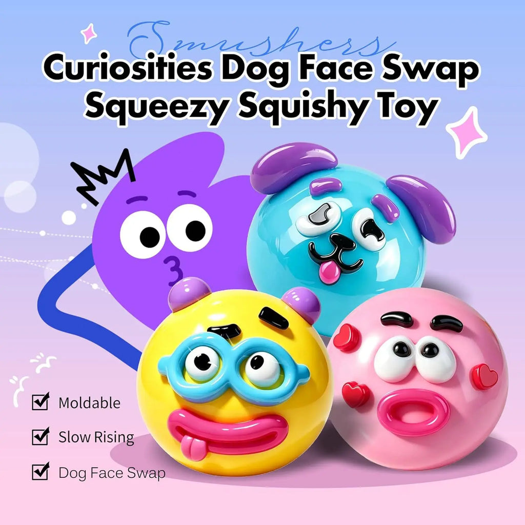 Hot Smushers Squishy DIY Curiosities Dog Face Swap Squishy Toy Squeeze Toys Stress Relief Decompression In Stock