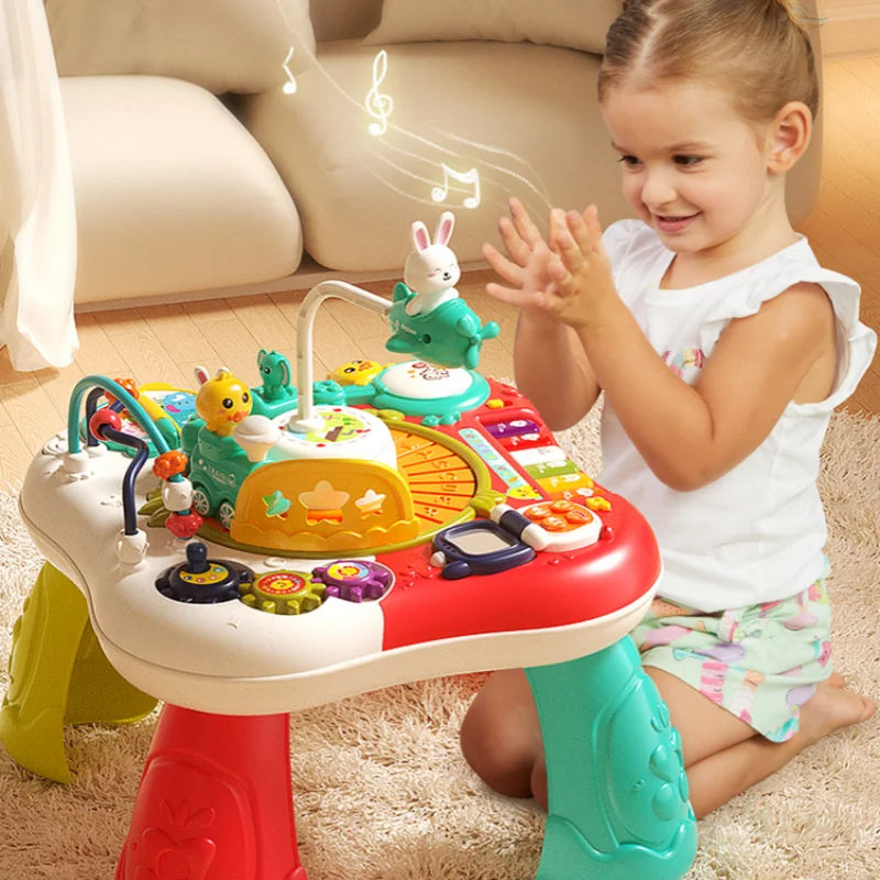 Kids Multifunctional Early Education Game Table Electric Train Baby Montessori Learning Busy Board Sensory Toys for Toddler Gift
