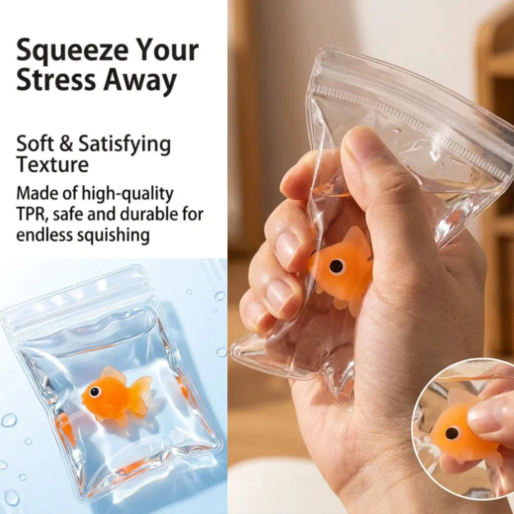 Cute Goldfish Squishy Squeeze Toy Soft Sticky Pinch Toy Slow Rising Stress Relief Antistress Toy for Kids and Adults