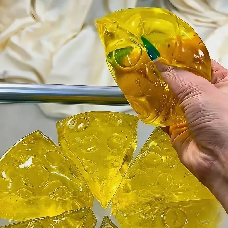 Squishy Honey Cheese Square Fidgets Toys Super Soft Mochi Cheese Squeeze Toy Funny Anti-stress Sensory Toy for Adults Gifts