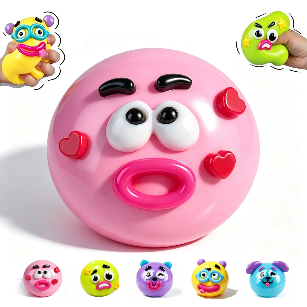 @2026 NEW Smushers Squishy, Curiosities Dog Face Swap Squishy Toy, Soft Moldable Cute Slow Rise Squeeze Toy, Relaxing Sensory