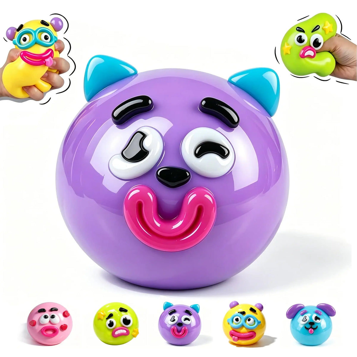 @2026 NEW Smushers Squishy, Curiosities Dog Face Swap Squishy Toy, Soft Moldable Cute Slow Rise Squeeze Toy, Relaxing Sensory