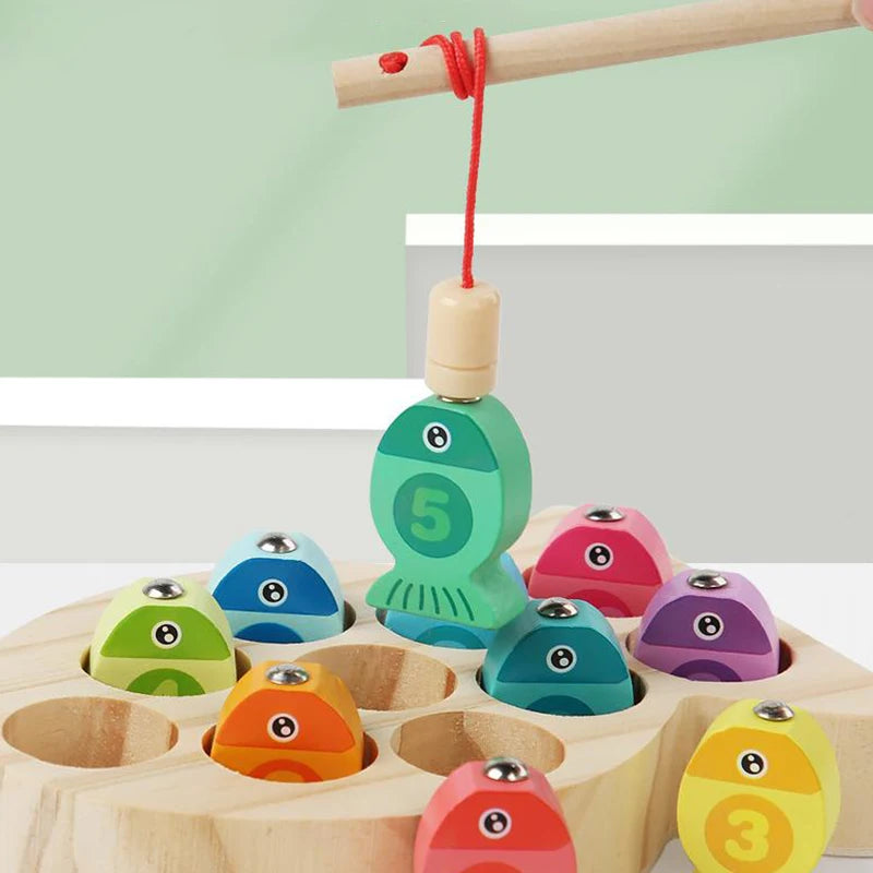Kids Wooden Fishing Game Toy Gifts Early Education Alphabet Numeric Cognitive Toys Children Interactive Games Toys For Gifts