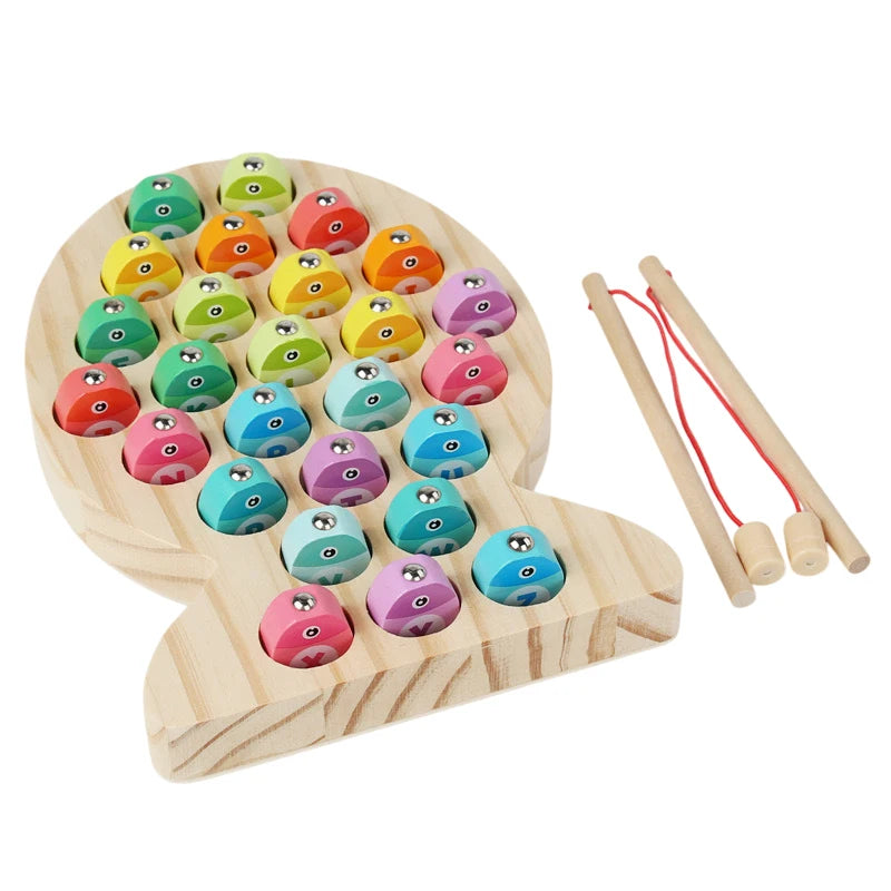 Kids Wooden Fishing Game Toy Gifts Early Education Alphabet Numeric Cognitive Toys Children Interactive Games Toys For Gifts
