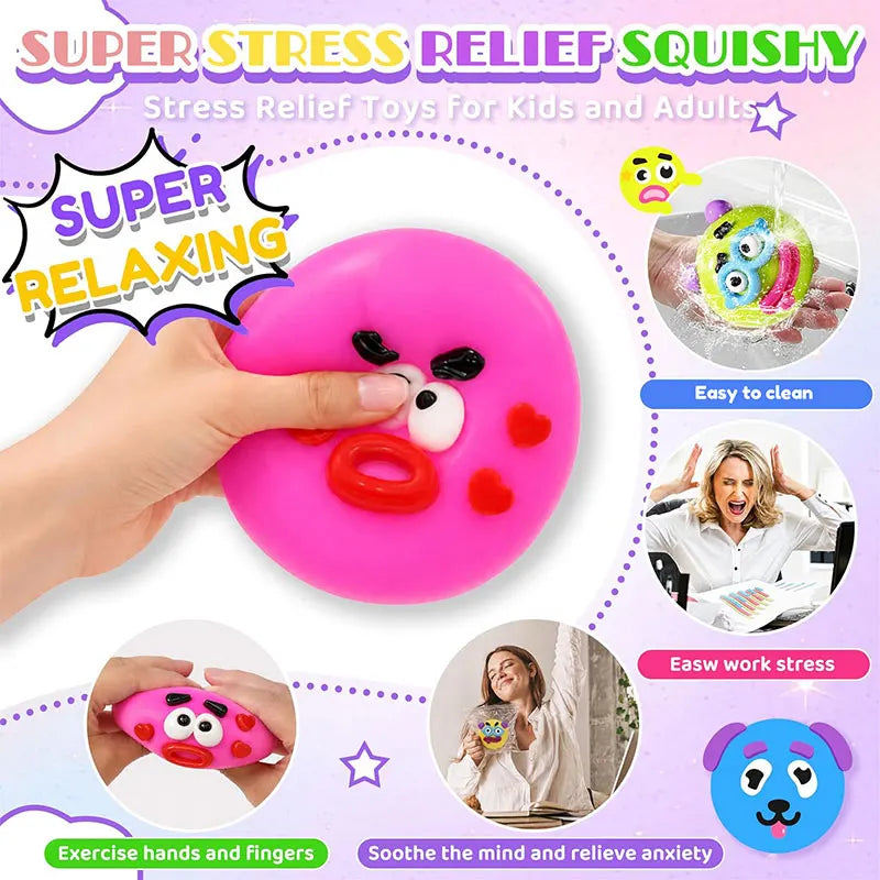 Fashion DIY Curiosities Smushers Squishy Dog Face Swap Toy Comfort Slow Rise Mood Relief Hand Squeeze Toy For Birthday Xmas Gift