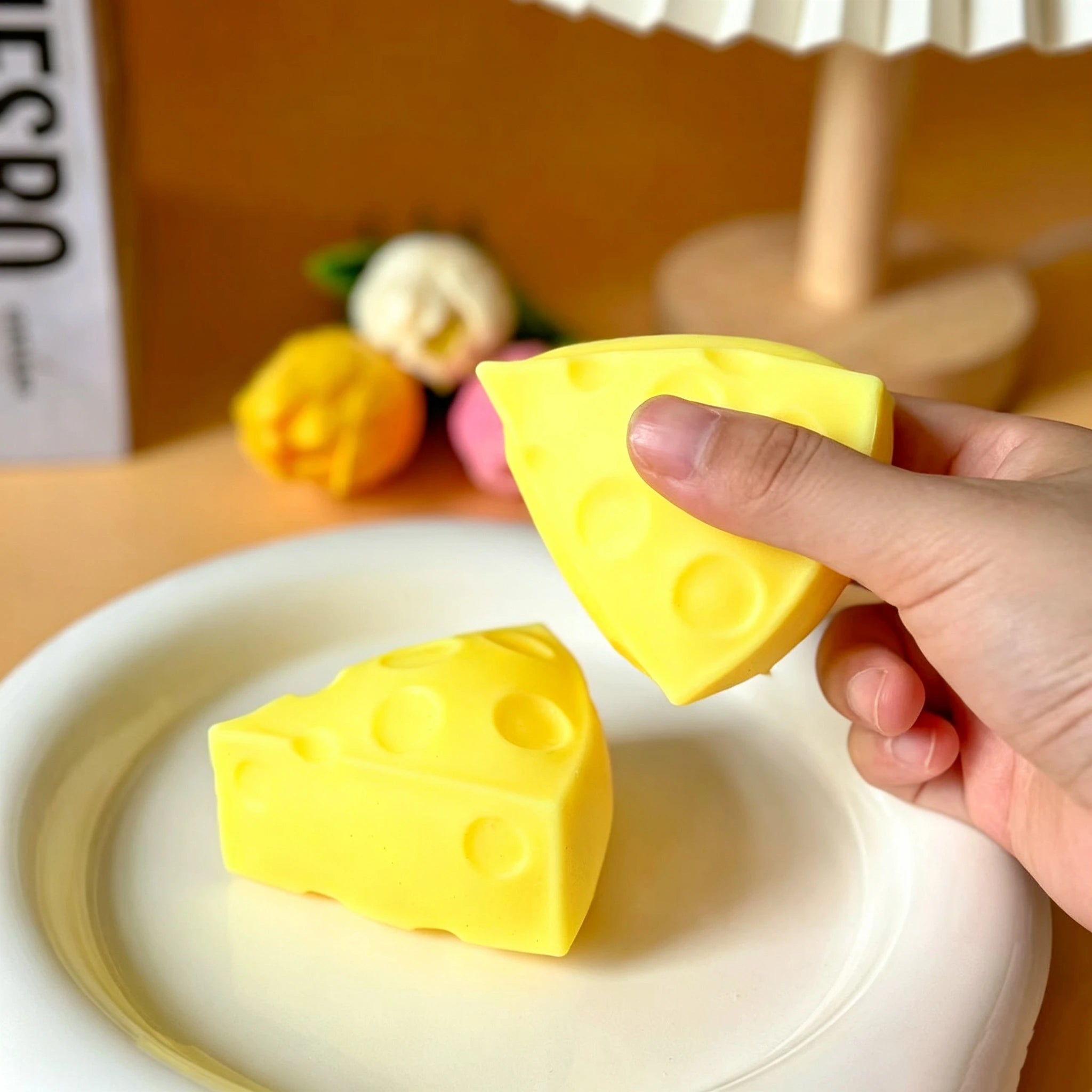 Squishy Honey Cheese Square Fidgets Toys Super Soft Mochi Cheese Squeeze Toy Funny Anti-stress Sensory Toy for Adults Gifts