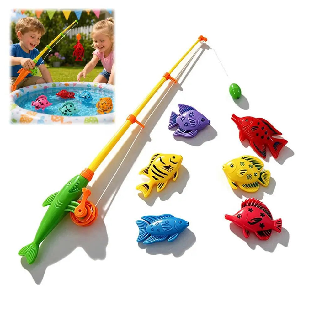 Kids Fishing Toy Set Play Water Toys for Baby Magnetic Rod and Fish Indoor Outdoor Leisure Entertainment Games for Children