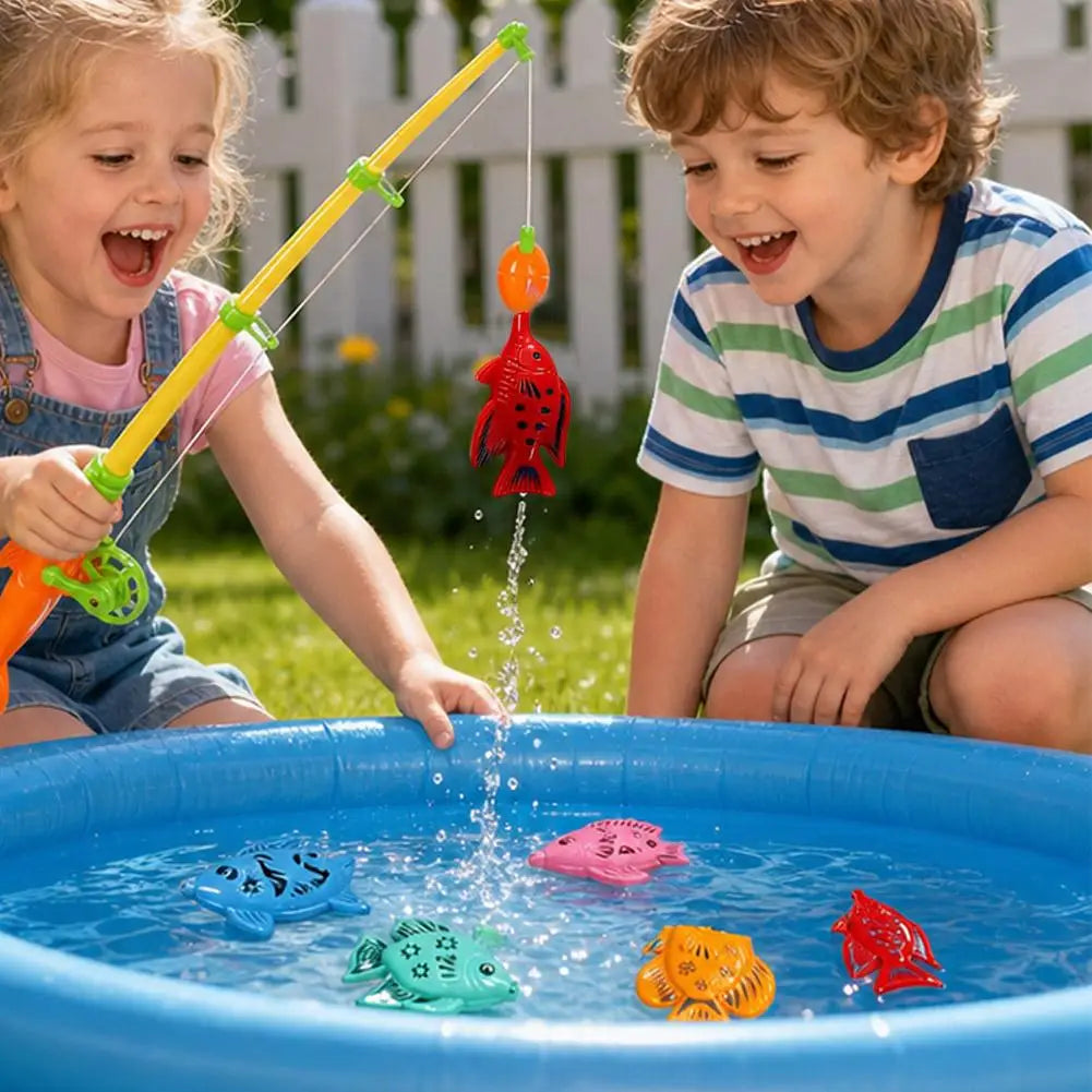 Kids Fishing Toy Set Play Water Toys for Baby Magnetic Rod and Fish Indoor Outdoor Leisure Entertainment Games for Children