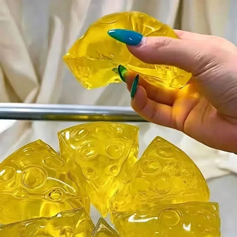 Squishy Honey Cheese Square Fidgets Toys Super Soft Mochi Cheese Squeeze Toy Funny Anti-stress Sensory Toy For Adults Gifts