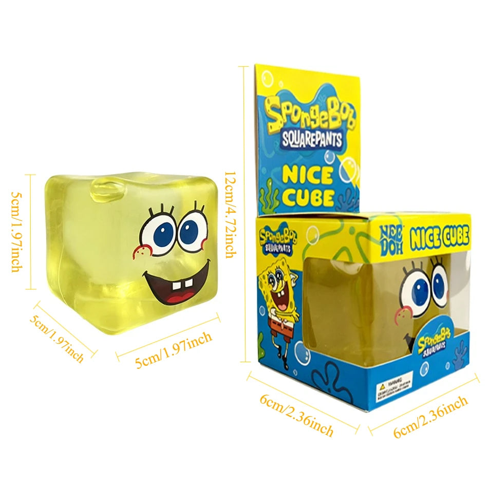Squishy In Stock SpongeBob Squishy Stress Relief Cube Toy, Malt Sugar Slow Rebound Squeeze Fidget Toy Birthday Gift