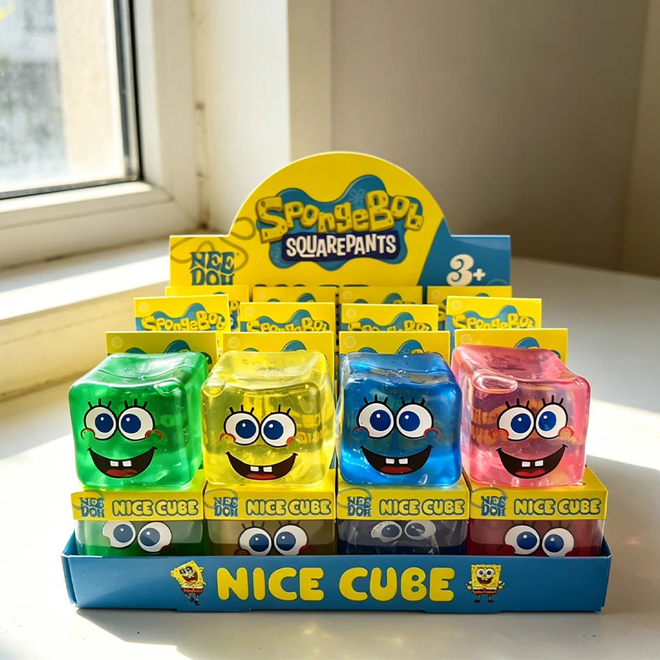 Squishy In Stock SpongeBob Squishy Stress Relief Cube Toy, Malt Sugar Slow Rebound Squeeze Fidget Toy Birthday Gift