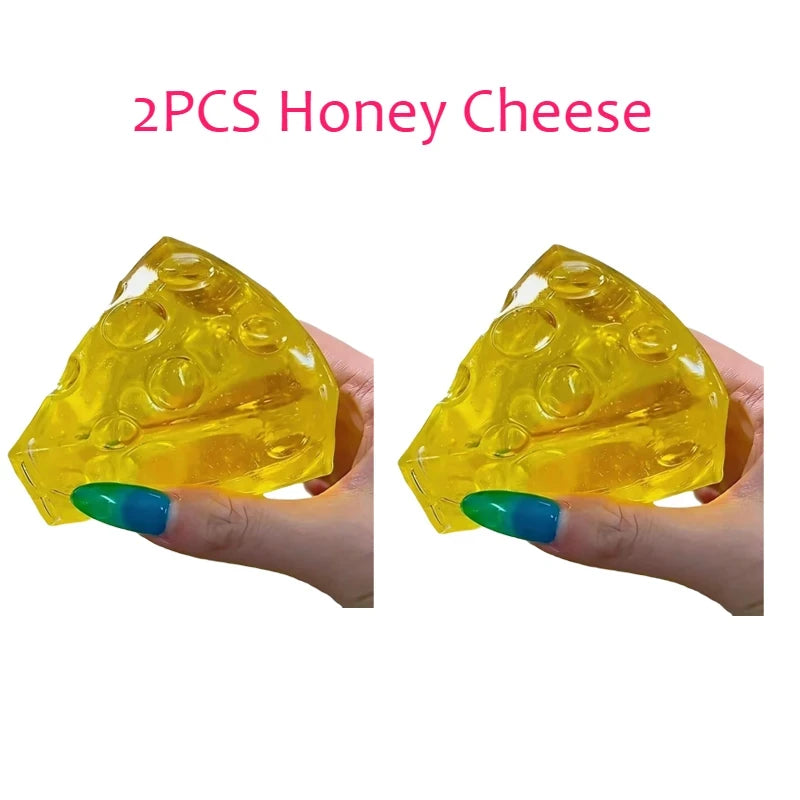 Squishy Honey Cheese Square 1Fidgets Toys Super Soft Mochi Cheese Squeeze Toy Funny Anti-stress Sensory Toy for Adults Gifts