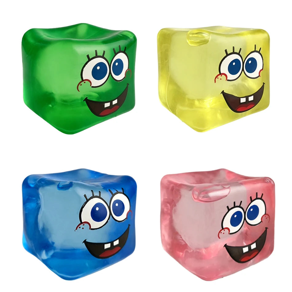 Squishy In Stock SpongeBob Squishy Stress Relief Cube Toy, Malt Sugar Slow Rebound Squeeze Fidget Toy Birthday Gift