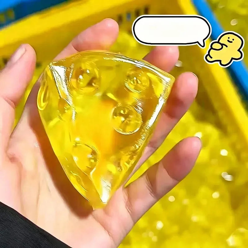 Squishy Honey Cheese Square Fidgets Toys Super Soft Mochi Cheese Squeeze Toy Funny Anti-stress Sensory Toy For Adults Gifts