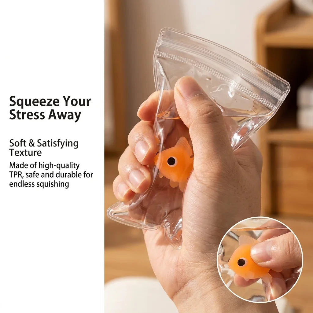 Cute Goldfish Squishy Squeeze Toy Soft Sticky Pinch Toy Slow Rising Stress Relief Antistress Toy for Kids and Adults