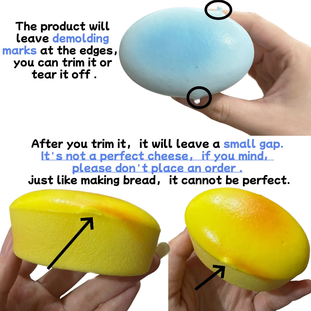 Squishy Cheese Cake Bread Squeeze Toys Stress Relief Slow Rising Sensory Fidget Toys for Kids and Adults Soft Squeeze Toys