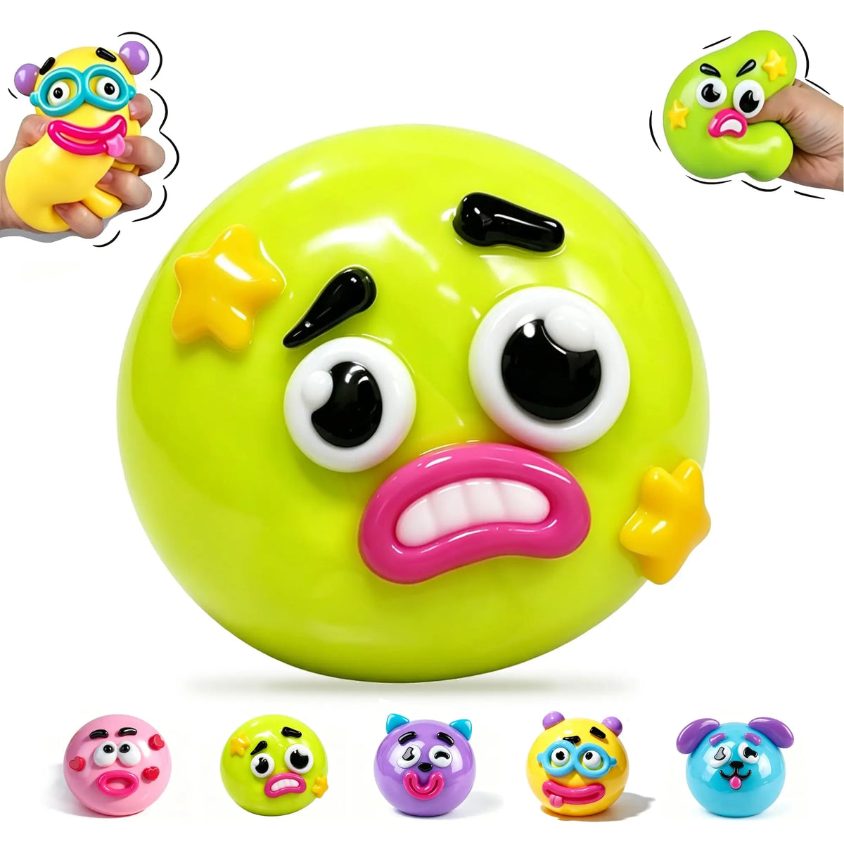 @2026 NEW Smushers Squishy, Curiosities Dog Face Swap Squishy Toy, Soft Moldable Cute Slow Rise Squeeze Toy, Relaxing Sensory