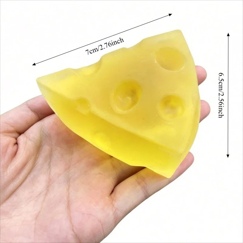 Squishy Honey Cheese Square Fidgets Toys Super Soft Mochi Cheese Squeeze Toy Funny Anti-stress Sensory Toy for Adults Gifts