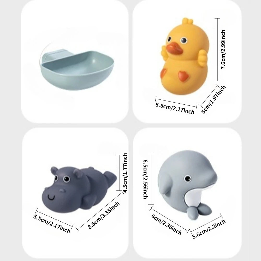 Baby Bathroom Bath Toys, Mesh Fishing, Sealed Waterproof, Floating Animals, Children's Toys for Boys and Girls, Random Colors