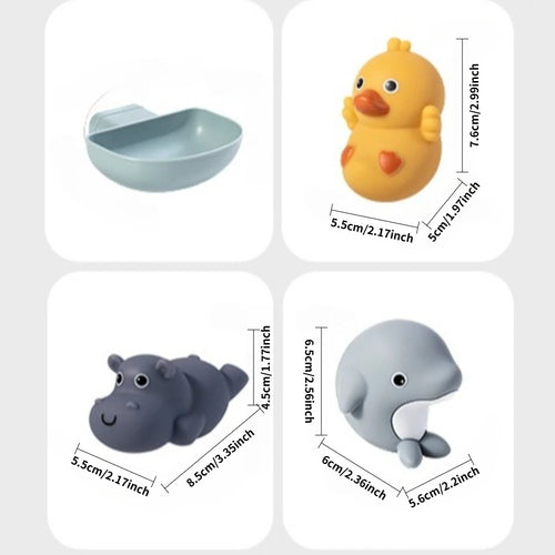 Baby Bathroom Bath Toys, Mesh Fishing, Sealed Waterproof, Floating Animals, Children's Toys for Boys and Girls, Random Colors