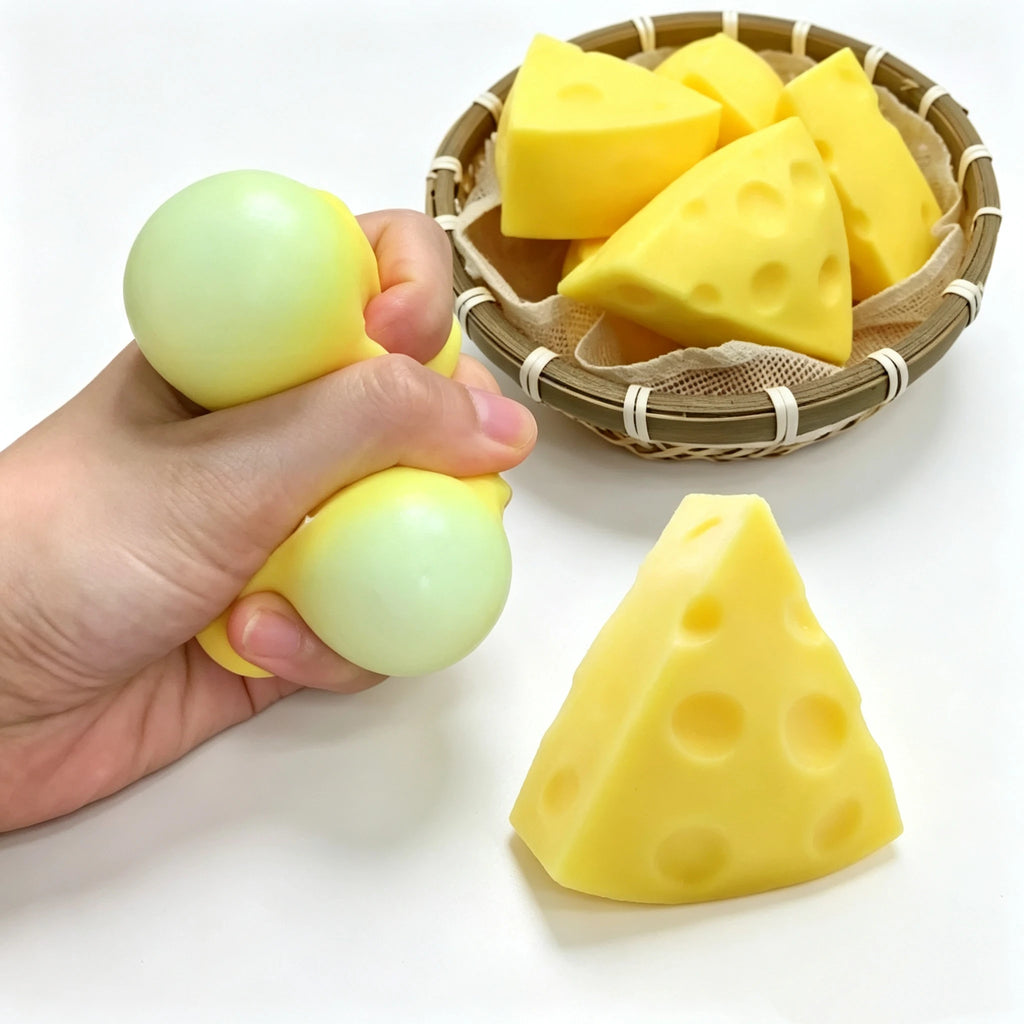 Squishy Honey Cheese Square Fidgets Toys Super Soft Mochi Cheese Squeeze Toy Funny Anti-stress Sensory Toy for Adults Gifts