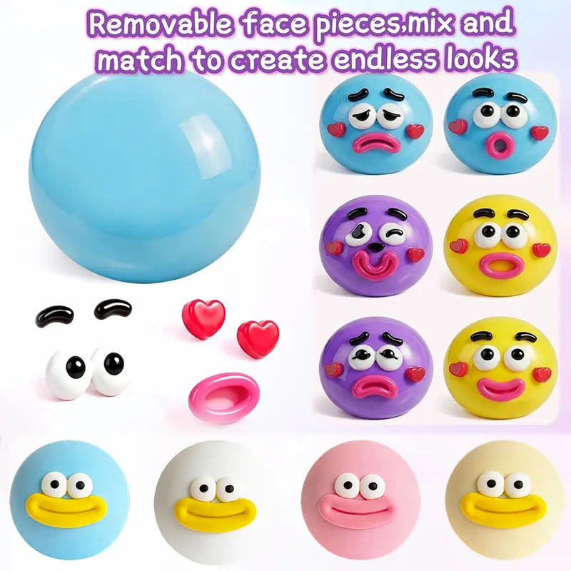 Smushers Squishy DIY Curiosities Dog Face Swap Toy Soft Slow Rise Squeeze Toy Adult Stress Relief Sensory Decompression Toy Gift