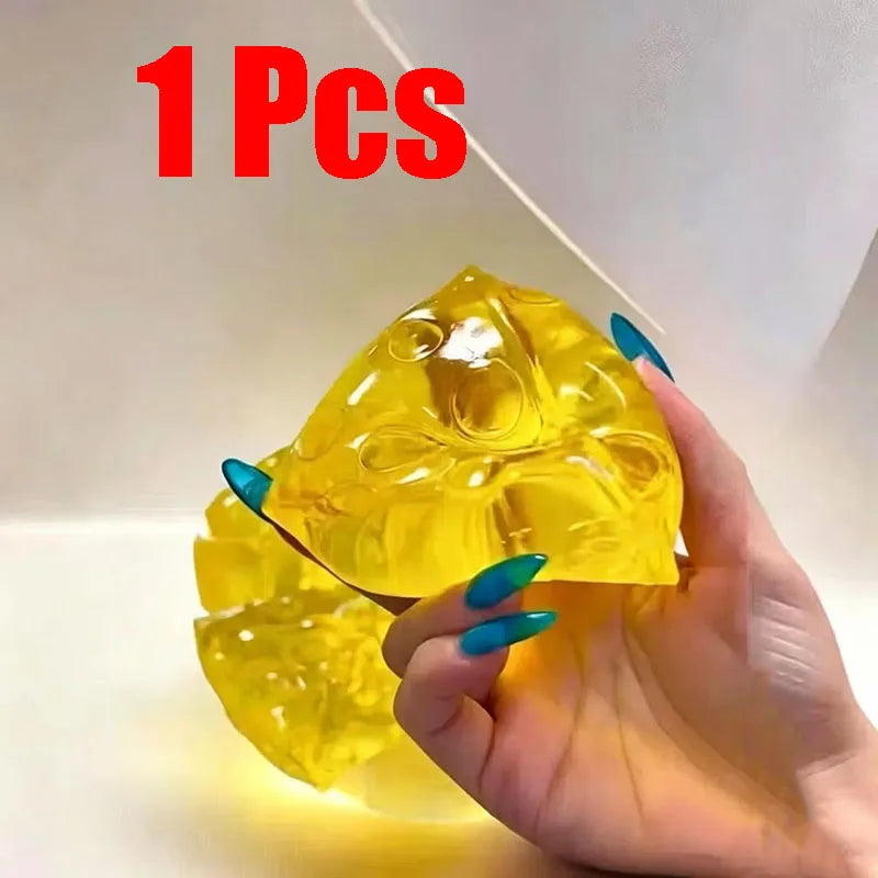 Squishy Honey Cheese Square Fidgets Toys Super Soft Mochi Cheese Squeeze Toy Funny Anti-stress Sensory Toy For Adults Gifts