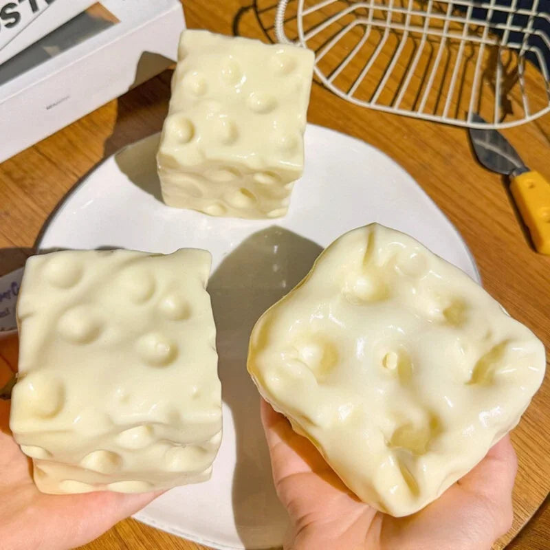 Squishy Cheese Cube Stress Balls Shapeable Squeezed Balls Non Rebound Sensory Fidgets and Adults Relaxing Gifts High Quality