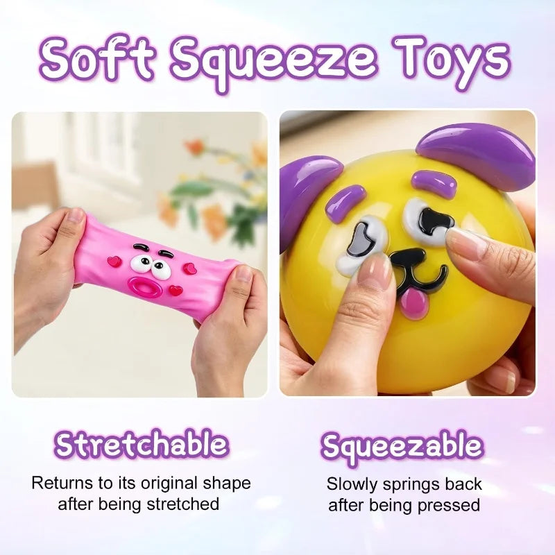 Fashion DIY Curiosities Smushers Squishy Dog Face Swap Toy Comfort Slow Rise Mood Relief Hand Squeeze Toy For Birthday Xmas Gift
