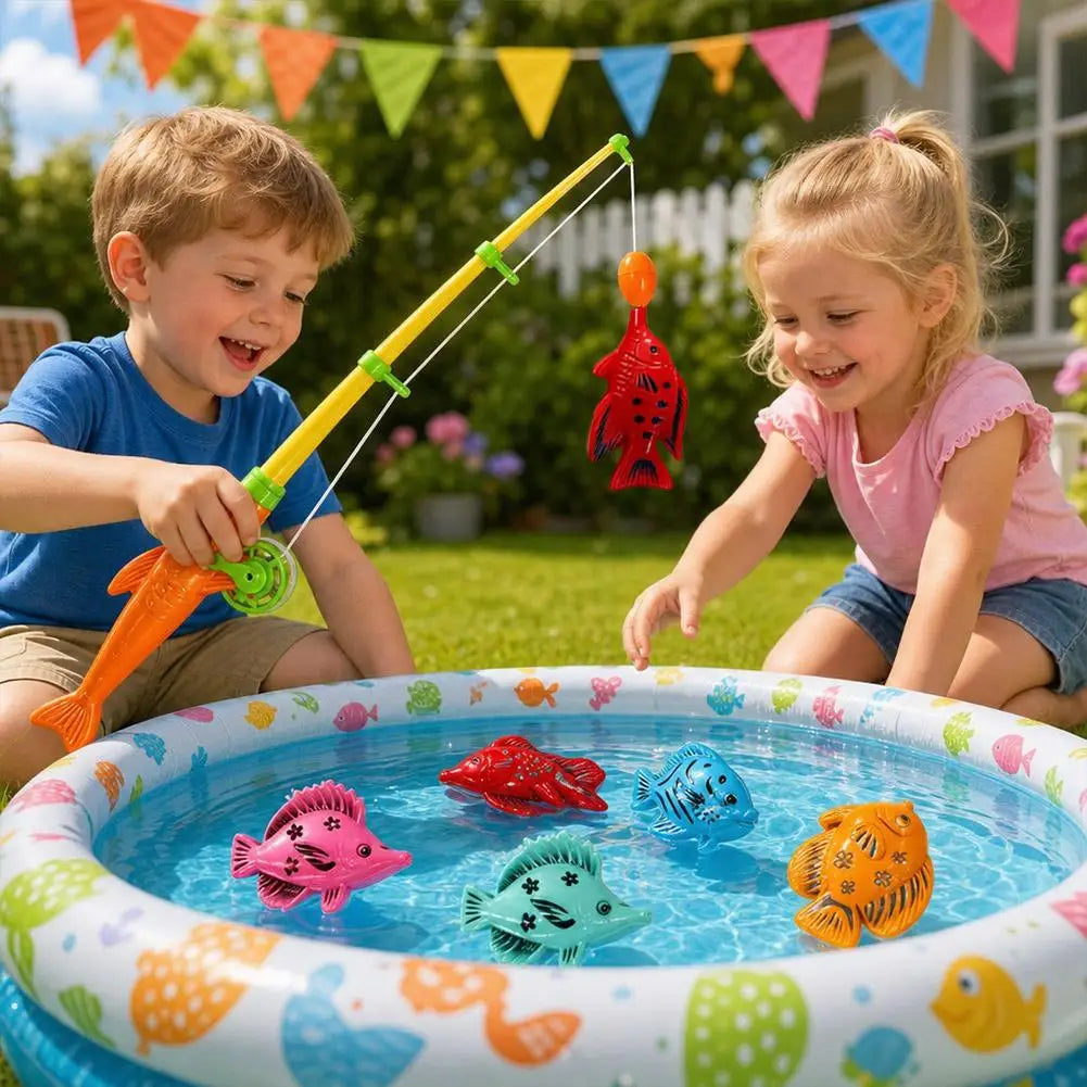 Kids Fishing Toy Set Play Water Toys for Baby Magnetic Rod and Fish Indoor Outdoor Leisure Entertainment Games for Children