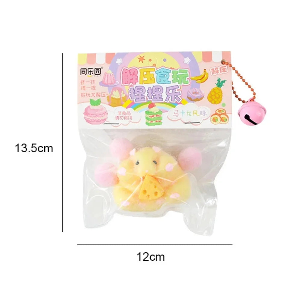 Squishy Hamster Toy with Cheese Cute Desktop Decor Funny Stress Relief Decompression Fidget Toys for Teens  Adults Gift