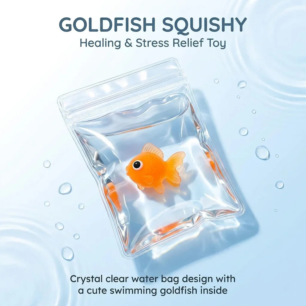 Cute Goldfish Squishy Squeeze Toy Soft Sticky Pinch Toy Slow Rising Stress Relief Antistress Toy for Kids and Adults