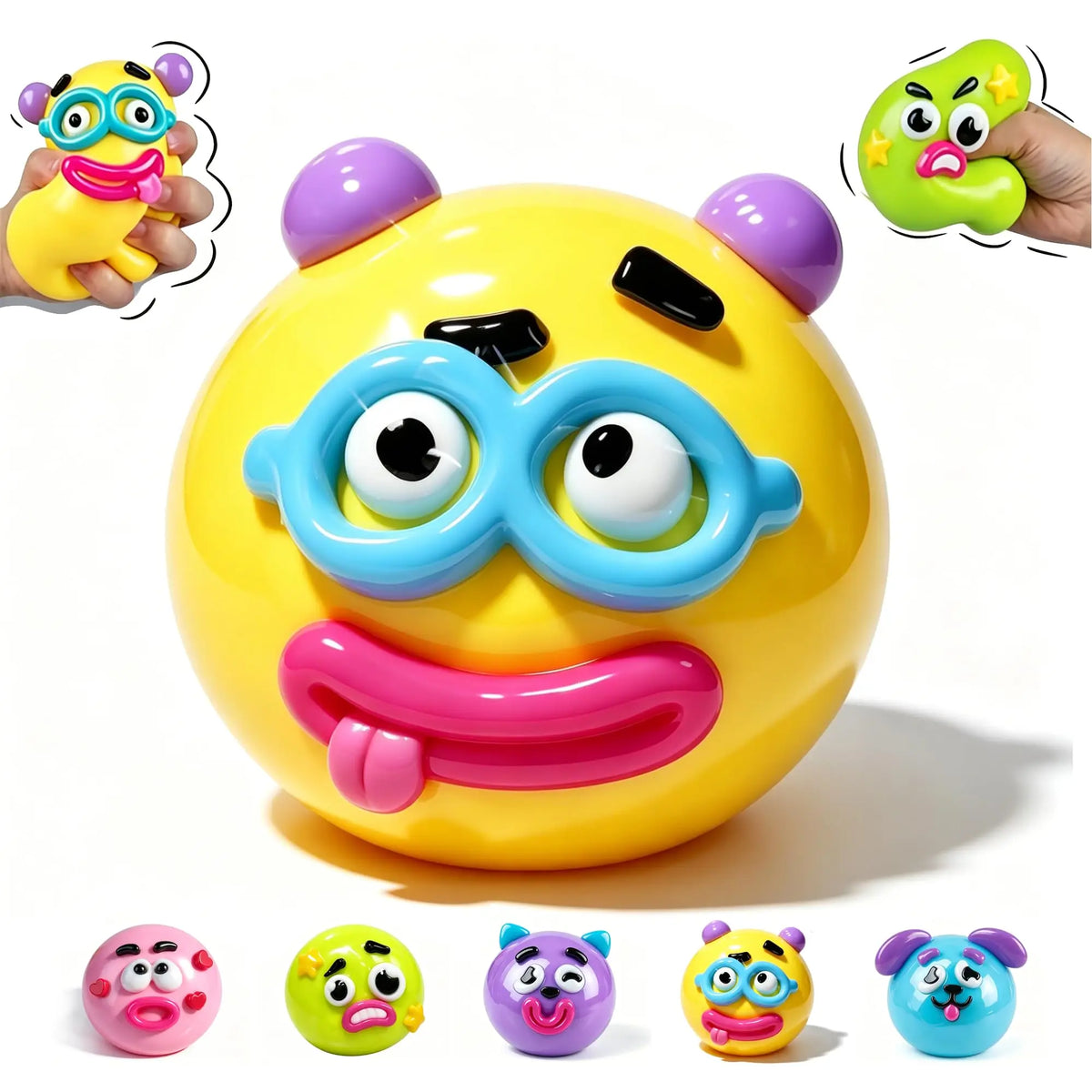 @2026 NEW Smushers Squishy, Curiosities Dog Face Swap Squishy Toy, Soft Moldable Cute Slow Rise Squeeze Toy, Relaxing Sensory