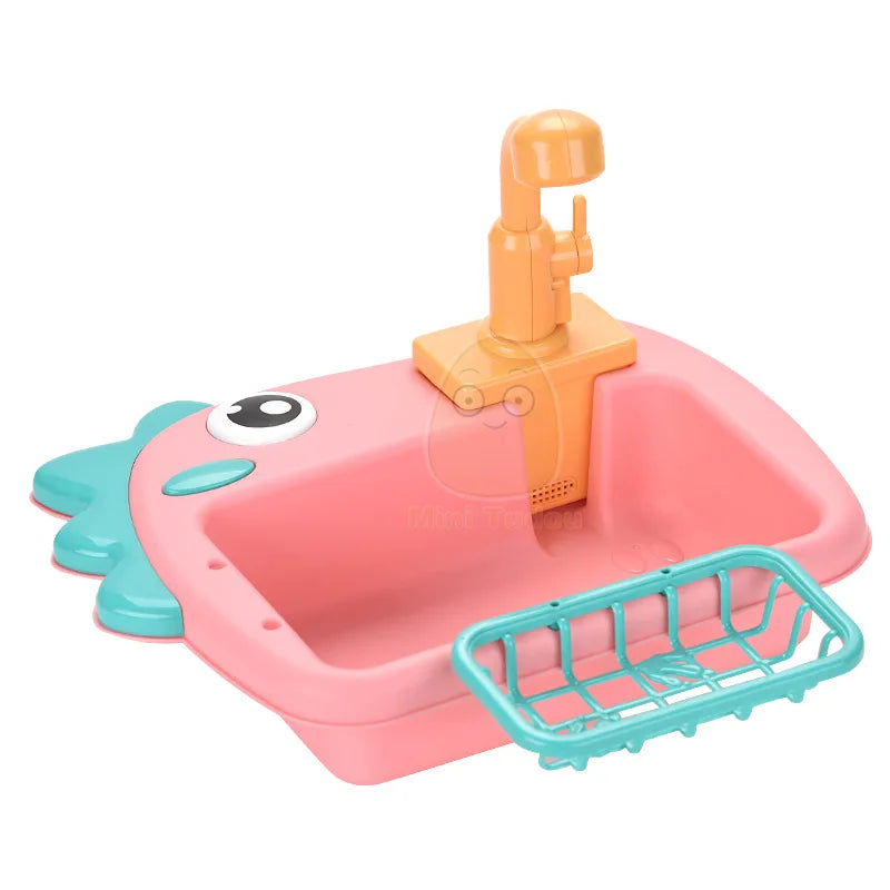 Kids Toy Pretend Play Kitchen Electirc Water Machine Wash Fruit Vegetable Game Early Educational Toys For Children Birthday Gift