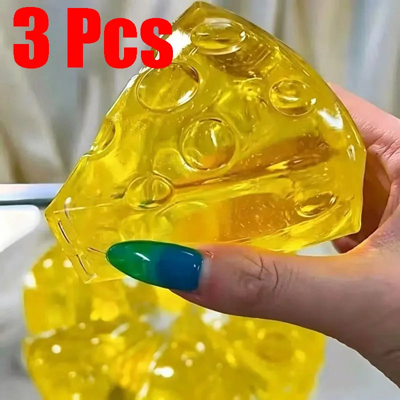 Squishy Honey Cheese Square Fidgets Toys Super Soft Mochi Cheese Squeeze Toy Funny Anti-stress Sensory Toy For Adults Gifts