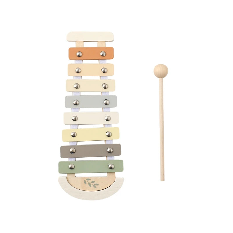 Children's Montessori Toys Baby Sensory Sound Stimulation Toy Baby's Musical Instrument Wooden Cartoon Animal Xylophone Toy Gift