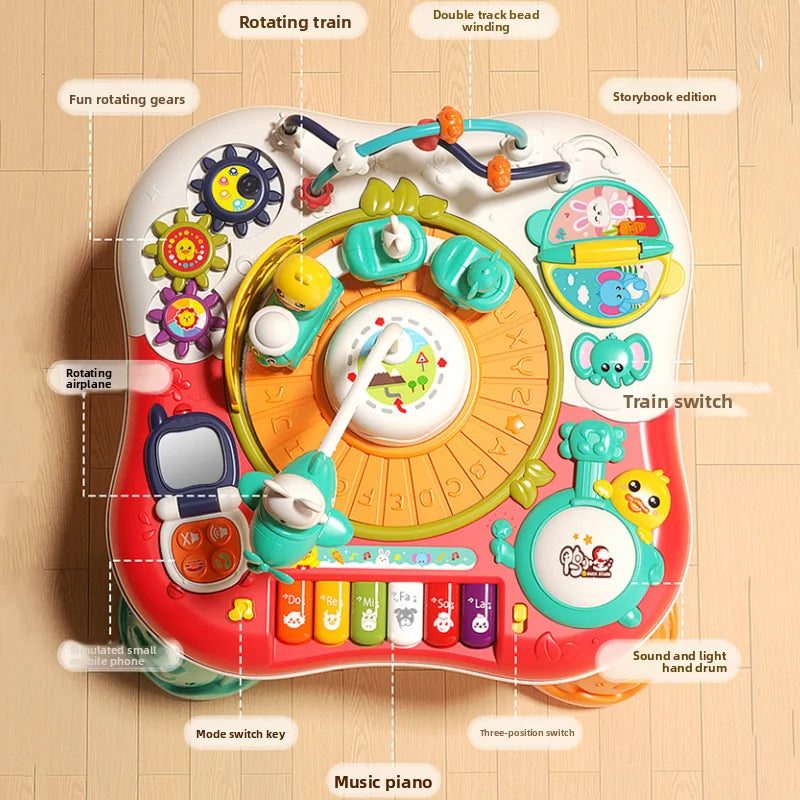 Kids Multifunctional Early Education Game Table Electric Train Baby Montessori Learning Busy Board Sensory Toys for Toddler Gift